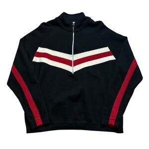 Eddie Bauer Merino Wool Striped Quarter Zip XL